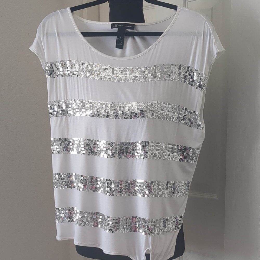 INC International Concepts White Flutter Sleeve S… - image 1